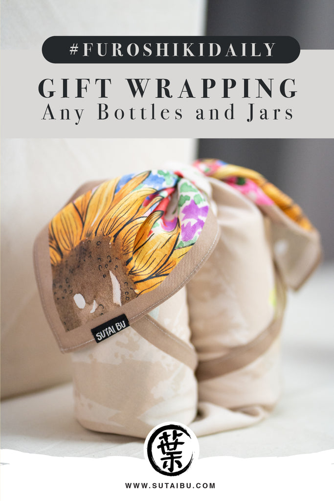 #FuroshikiDaily Gift Wrap Bottles and Jars